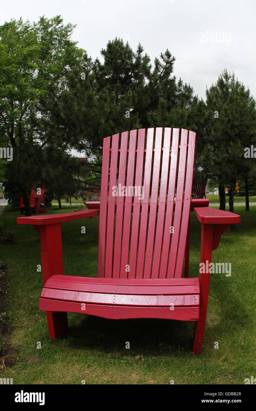 Oversized adirondack chairs on the Plateau in Montreal, Que., June 8, 2016. THE CANADIAN PRESS IMAGES/Lee Brown Stock Photo