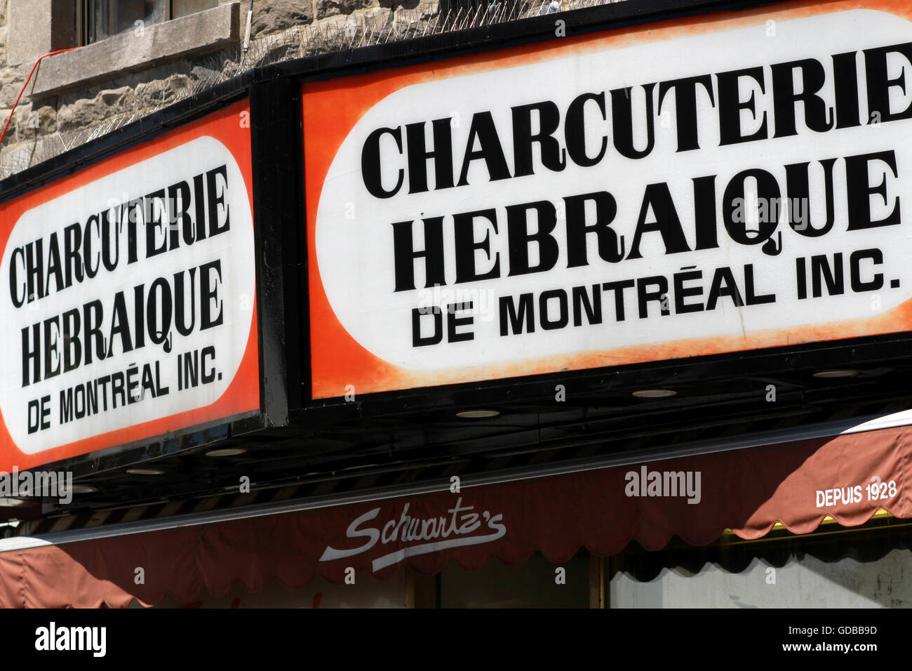 Schwartz's deli located on St. Laurent in Montreal, Que., June 14, 2016. THE CANADIAN PRESS IMAGES/Lee Brown Stock Photo