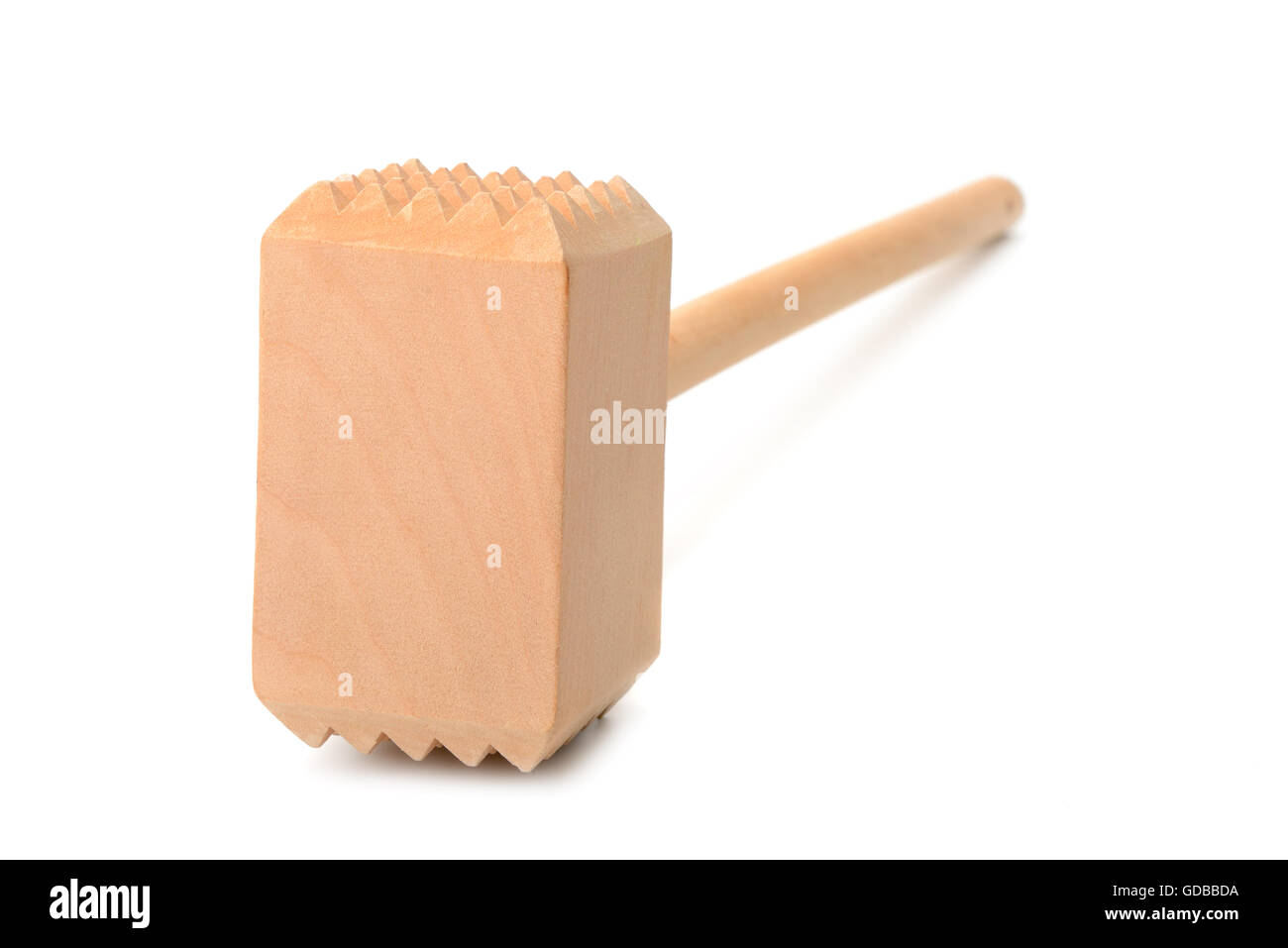 Wooden meat mallet isolated on white background Stock Photo Alamy