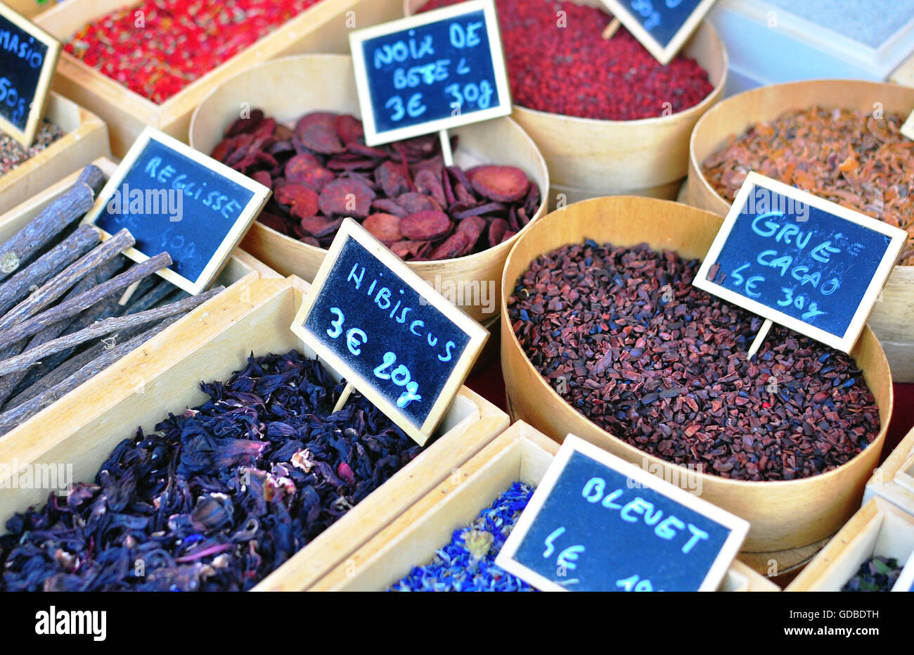 Spices, french food market Stock Photo