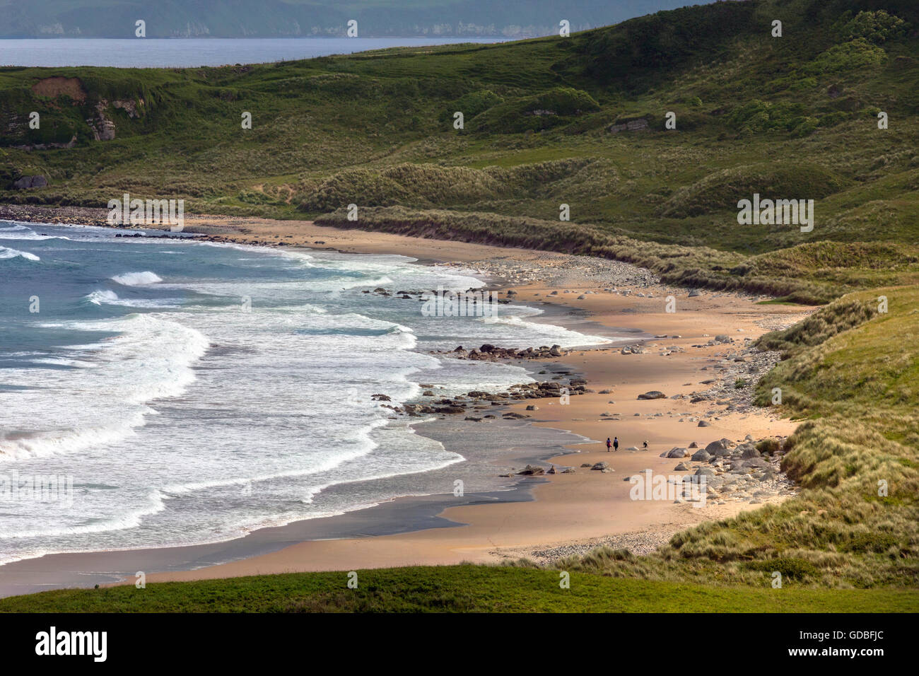 White Park Bay near Ballycastle, County Antrim on the north coast of Northern Ireland. Stock Photo