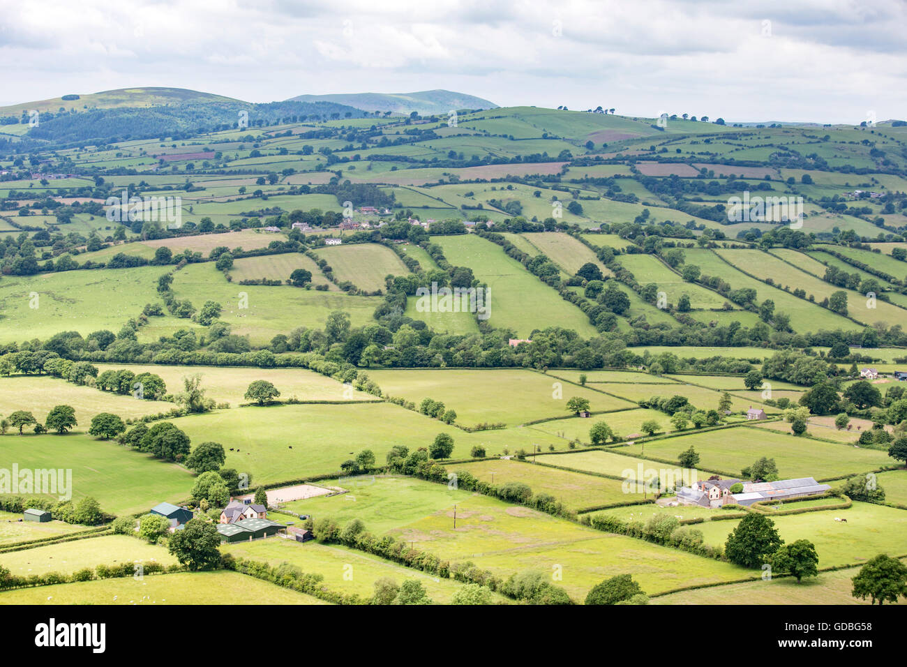 The Shropshire landscape and it's historic field systems, Shropshire, England, UK Stock Photo