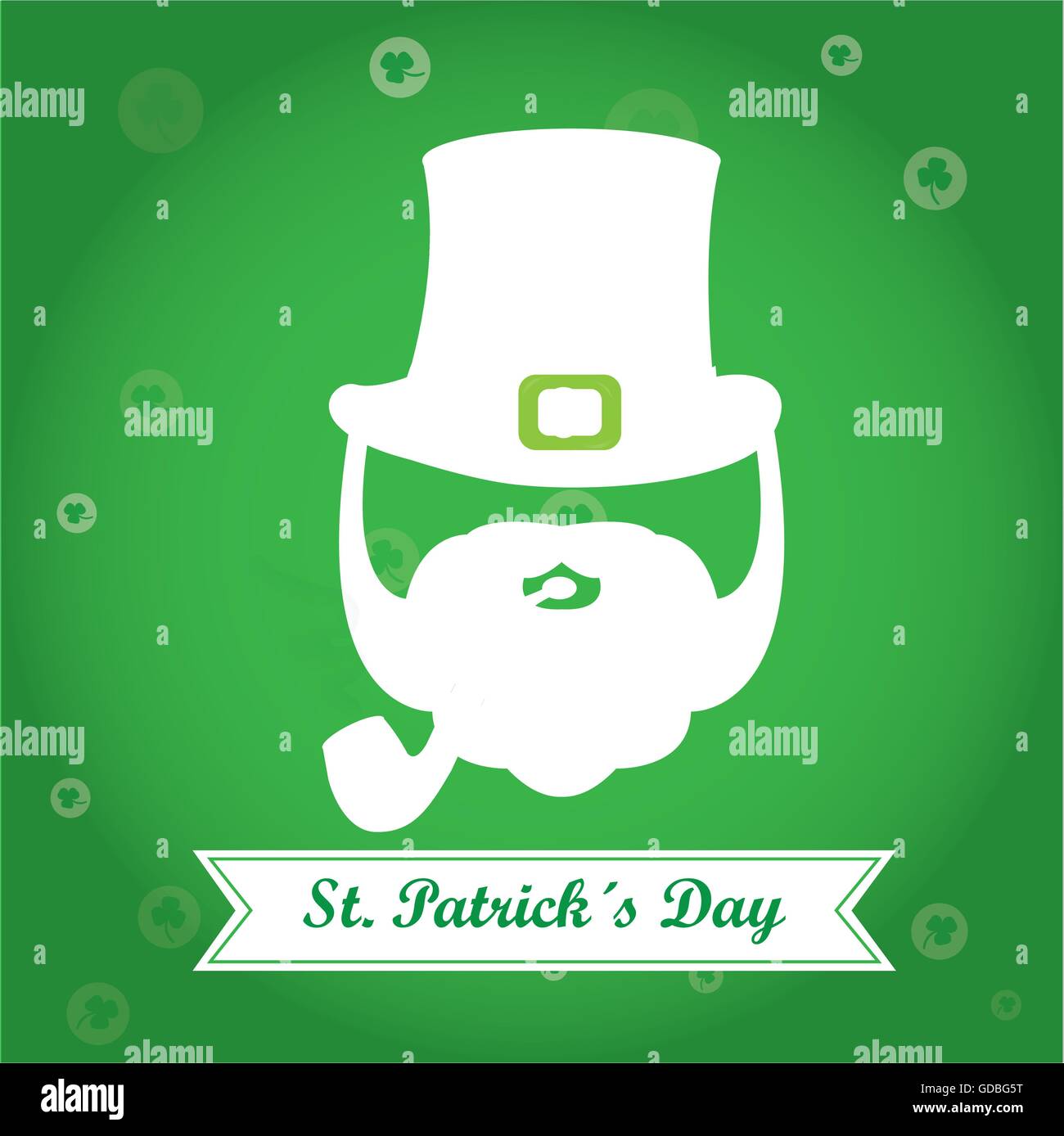 Green background with a ribbon and a silhouette of a traditional elf ...