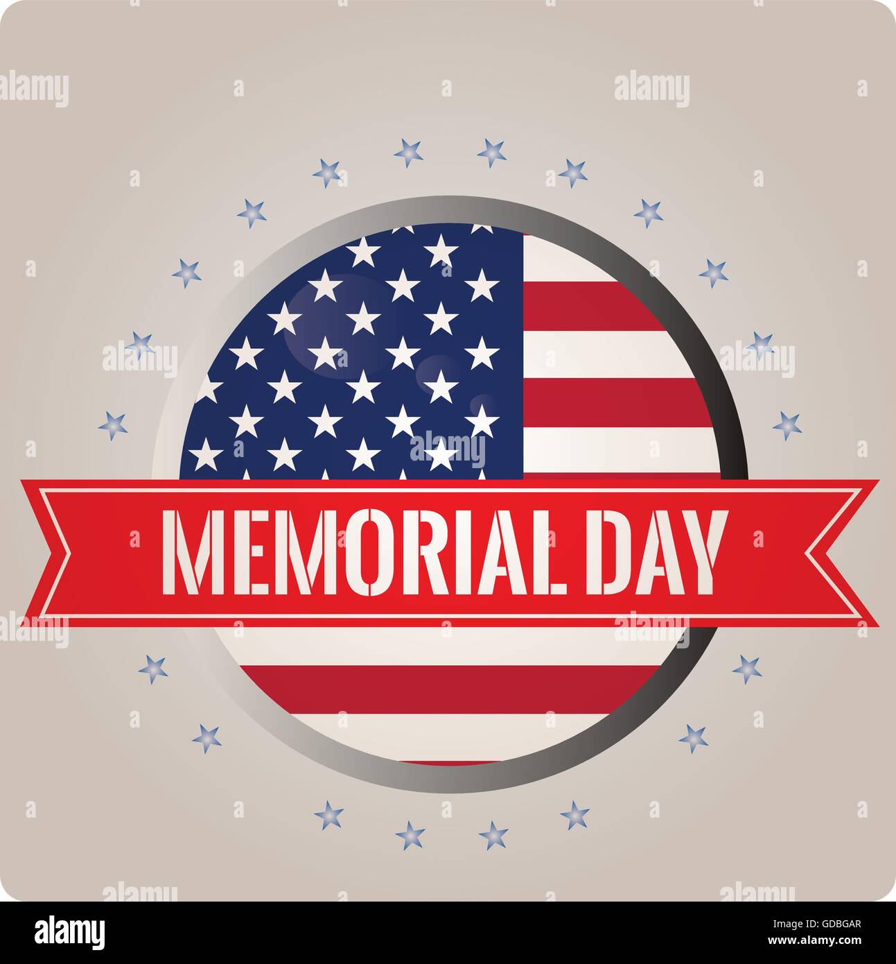 Isolated banner with the american flag, stars and a ribbon with text ...