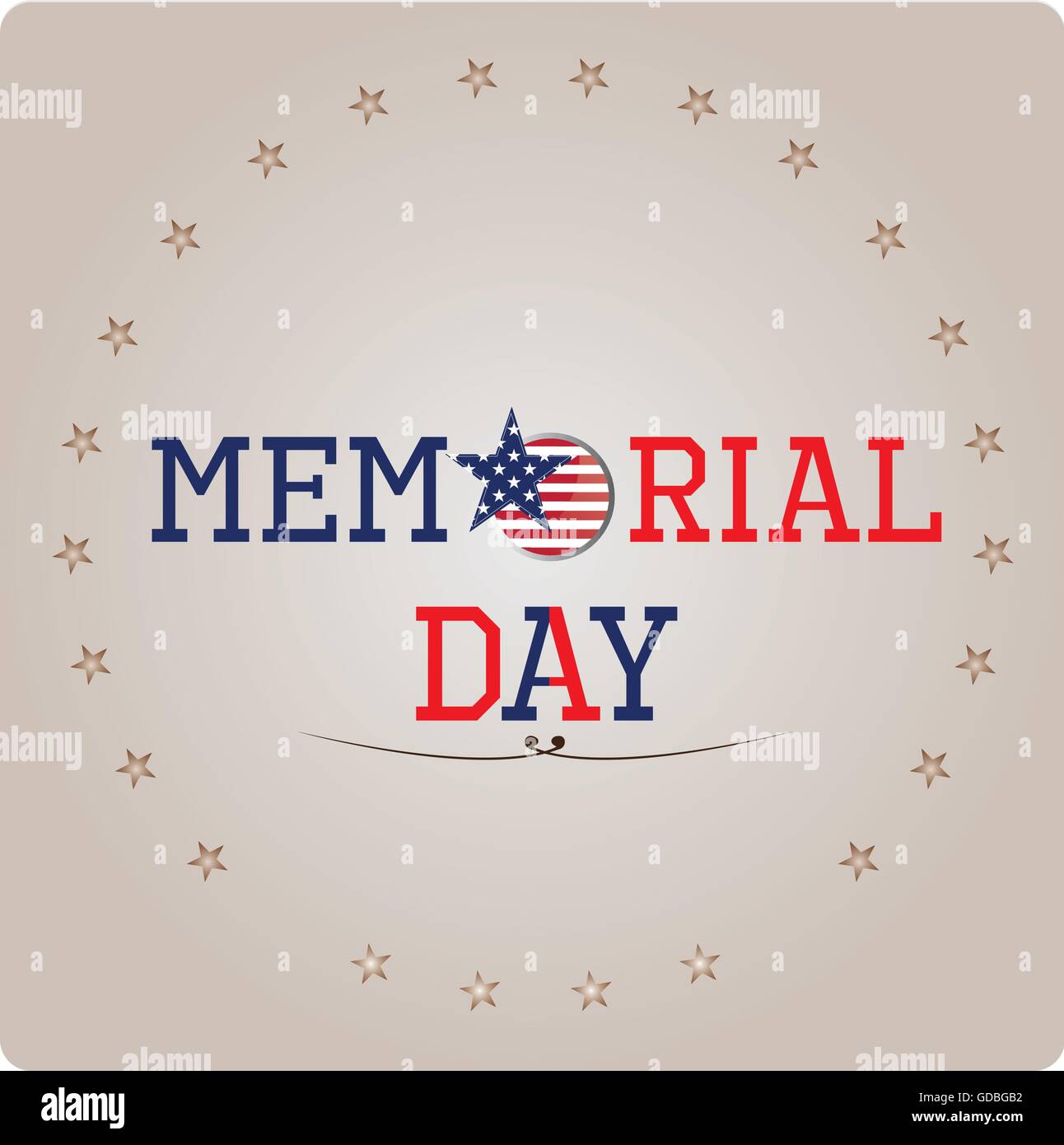 Grey background with text and stars for memorial day Stock Vector Image ...