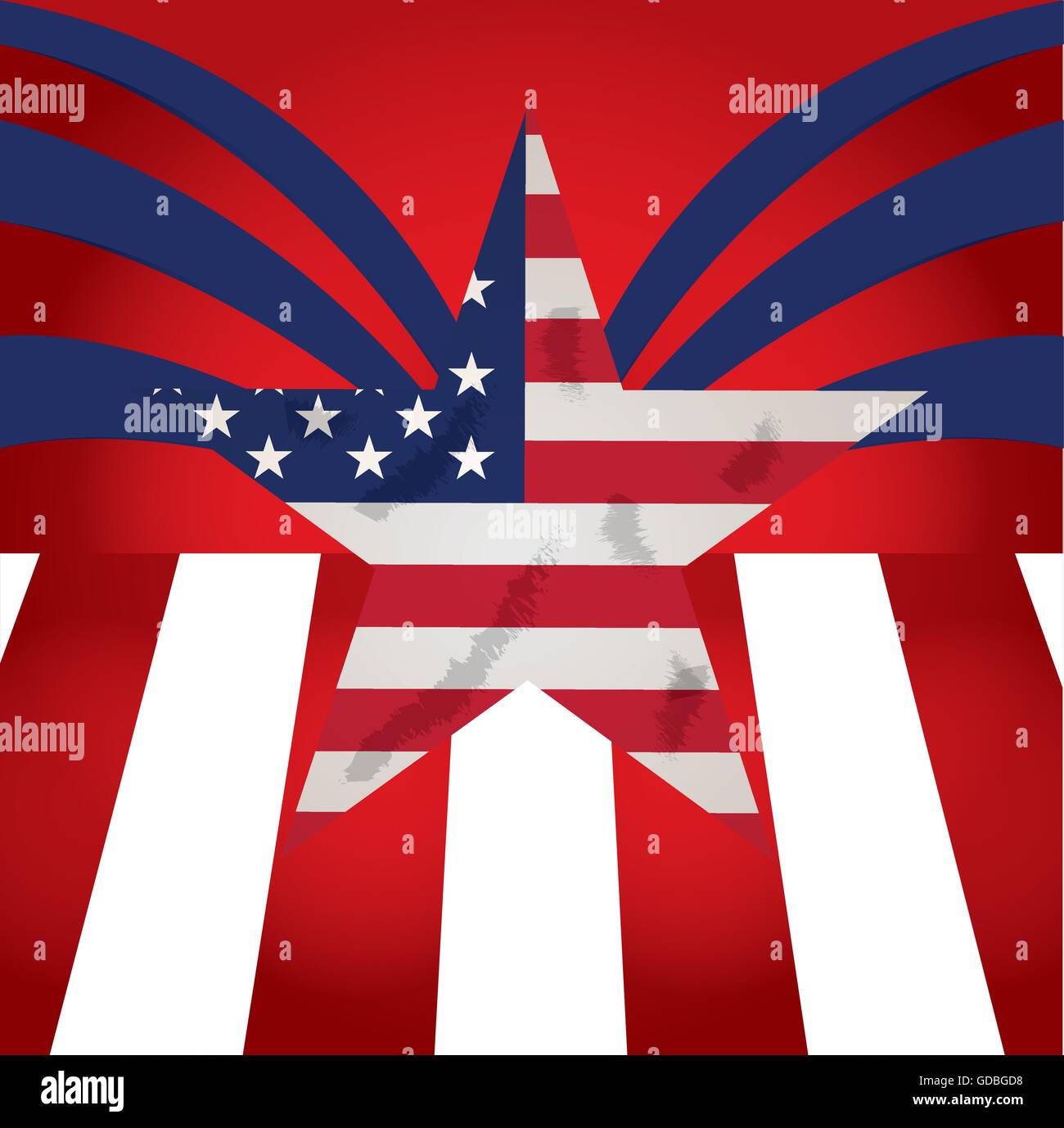 Colored background with a star with the american flag for memorial day ...
