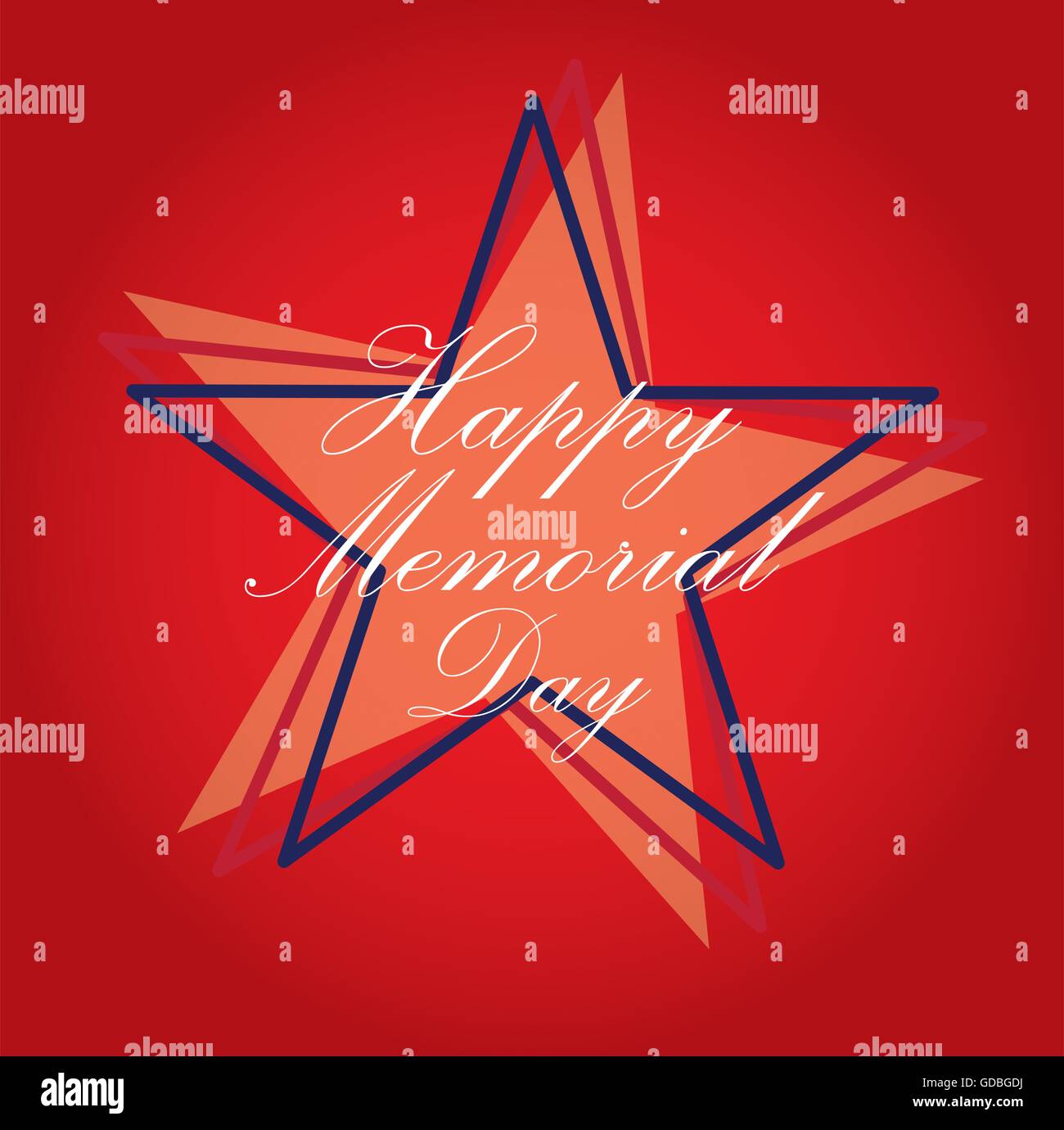 Isolated Stars With Text For Memorial Day On A Red Background Stock