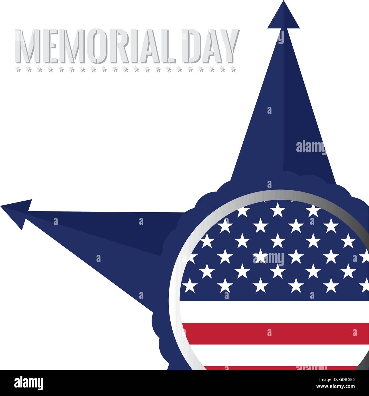 White background with a star and a banner for memorial day Stock Vector ...