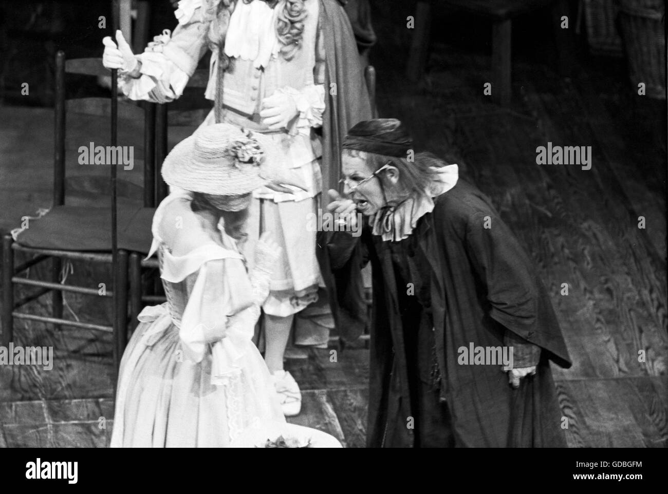 Hume Cronyn on stage in a performance of The Miser at the Guthrie Theatre in 1963. The play was directed by Douglas Campbell Stock Photo