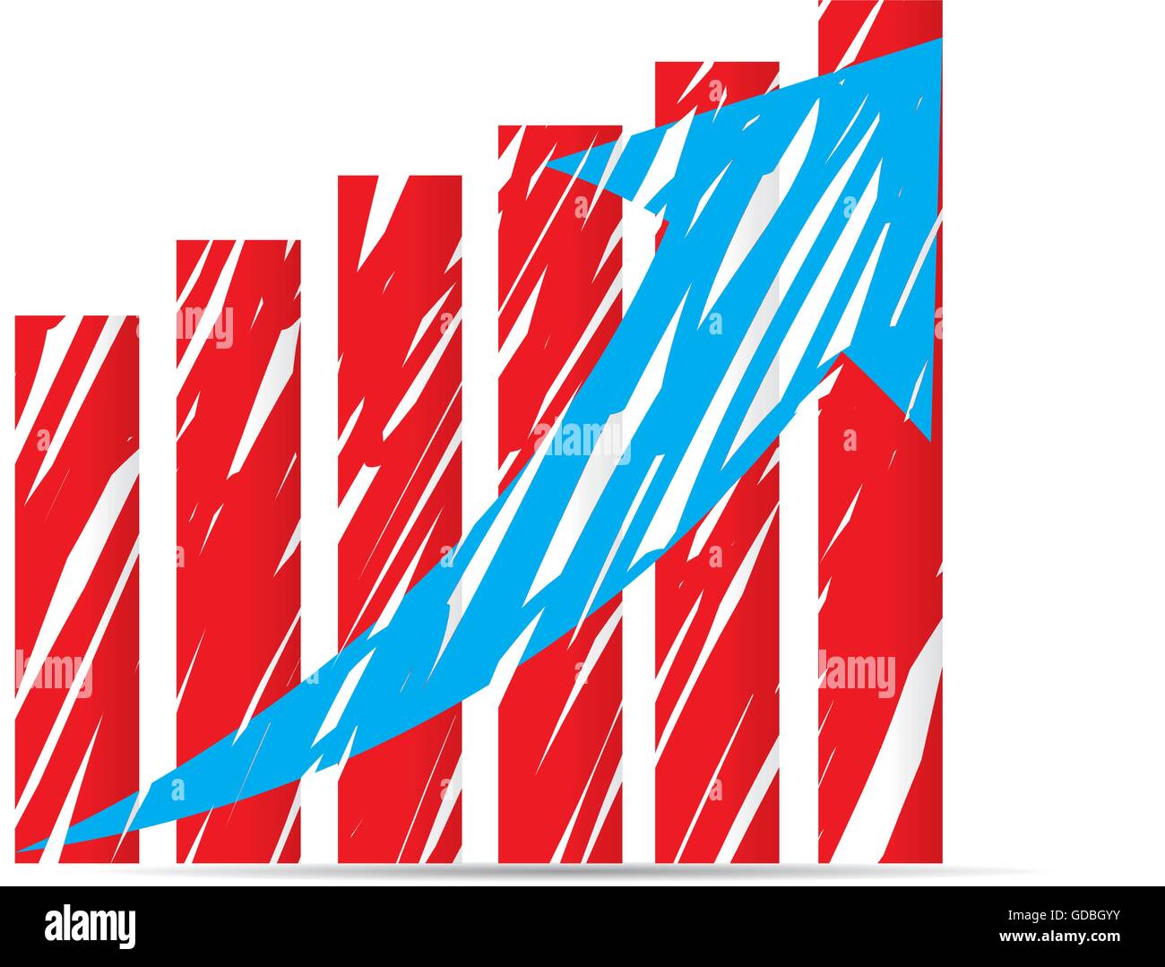 Isolated business graph with texture, an arrow and bars Stock Vector ...