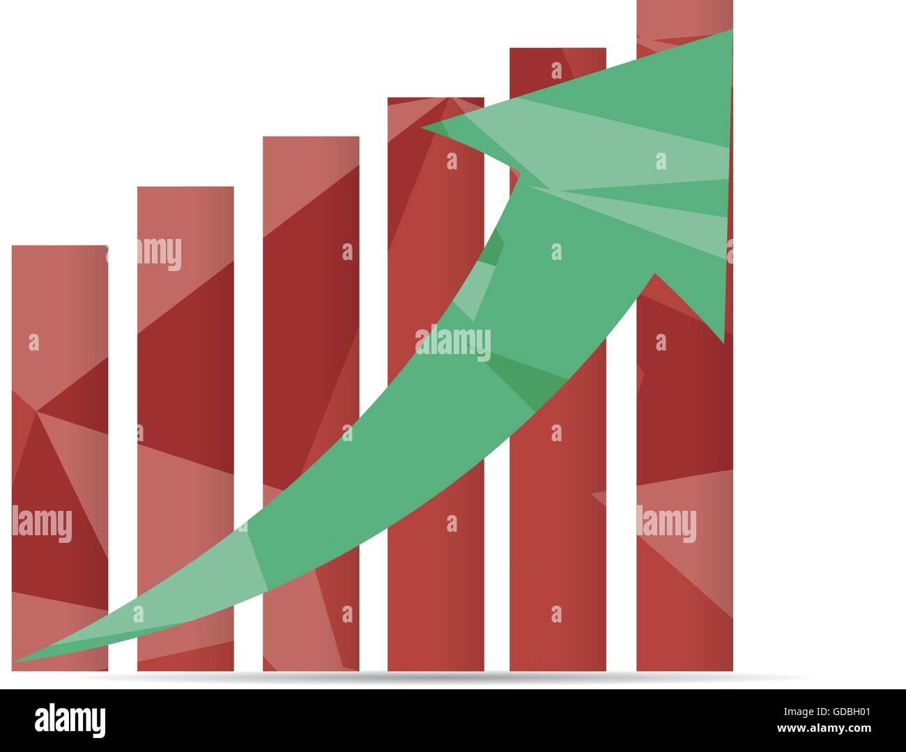 Isolated business graph with texture, an arrow and bars Stock Vector ...
