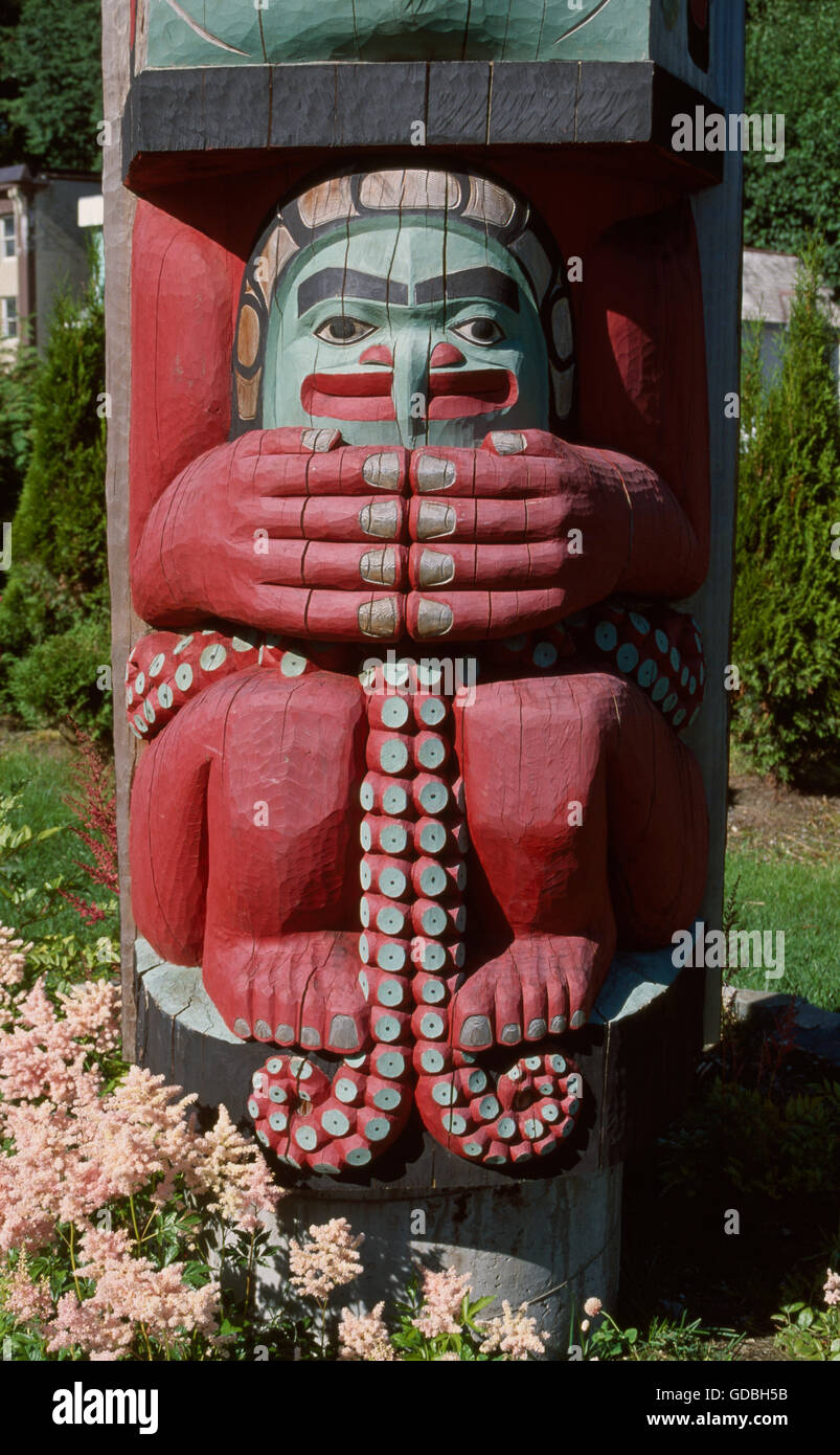 Totem Pole in Alaska Stock Photo - Alamy