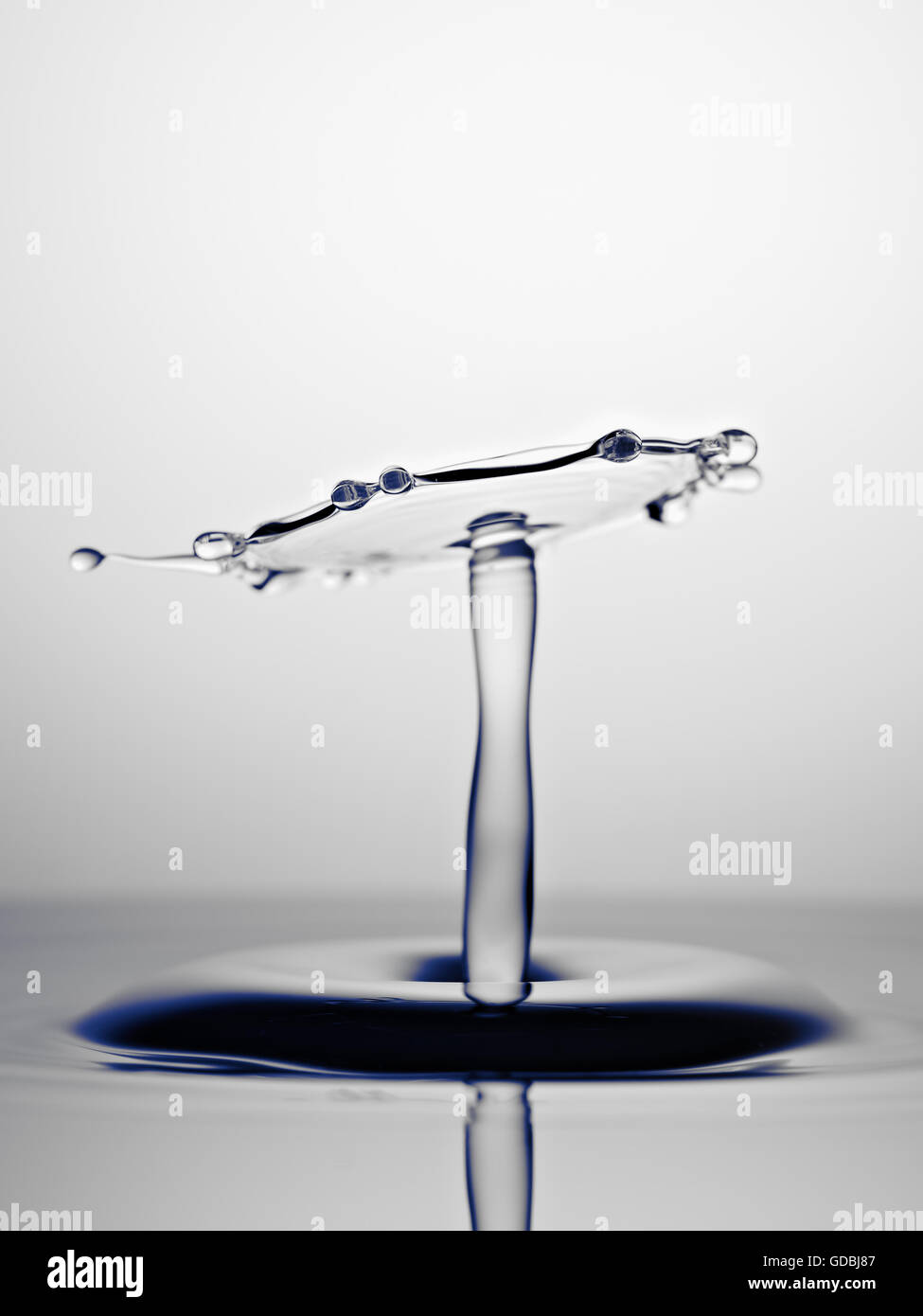 Water Drop Collision Macro, Black and White Stock Photo