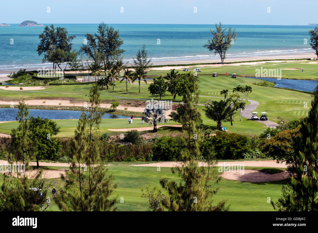 Golf course along the beachfront, Hua Hin, Thailand Stock Photo Alamy