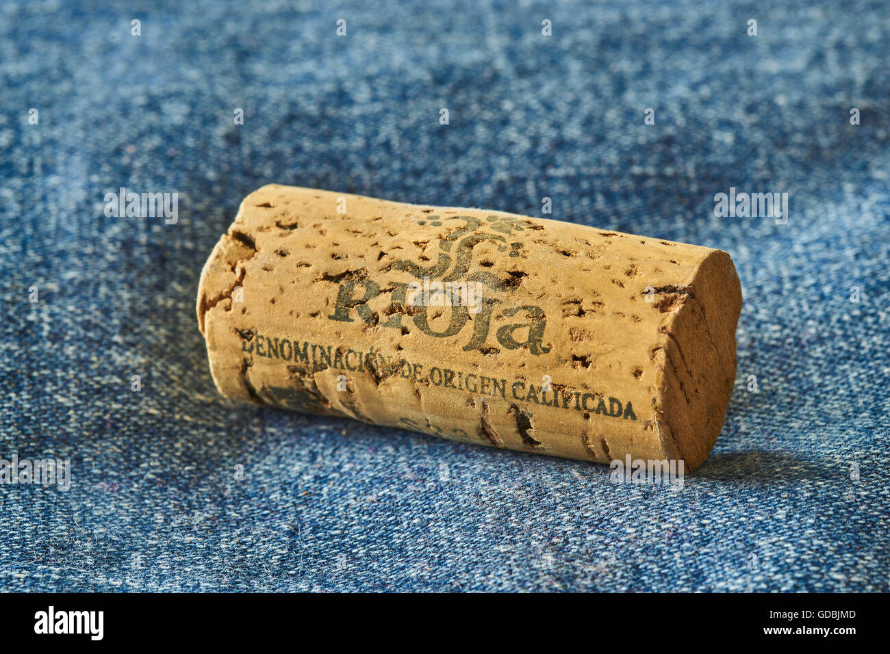 Rioja spanish wine cork stopper Stock Photo
