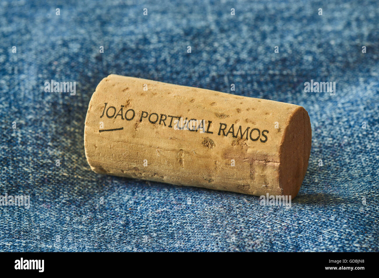 Joao Portugal Ramos Portugese wine cork stopper Stock Photo