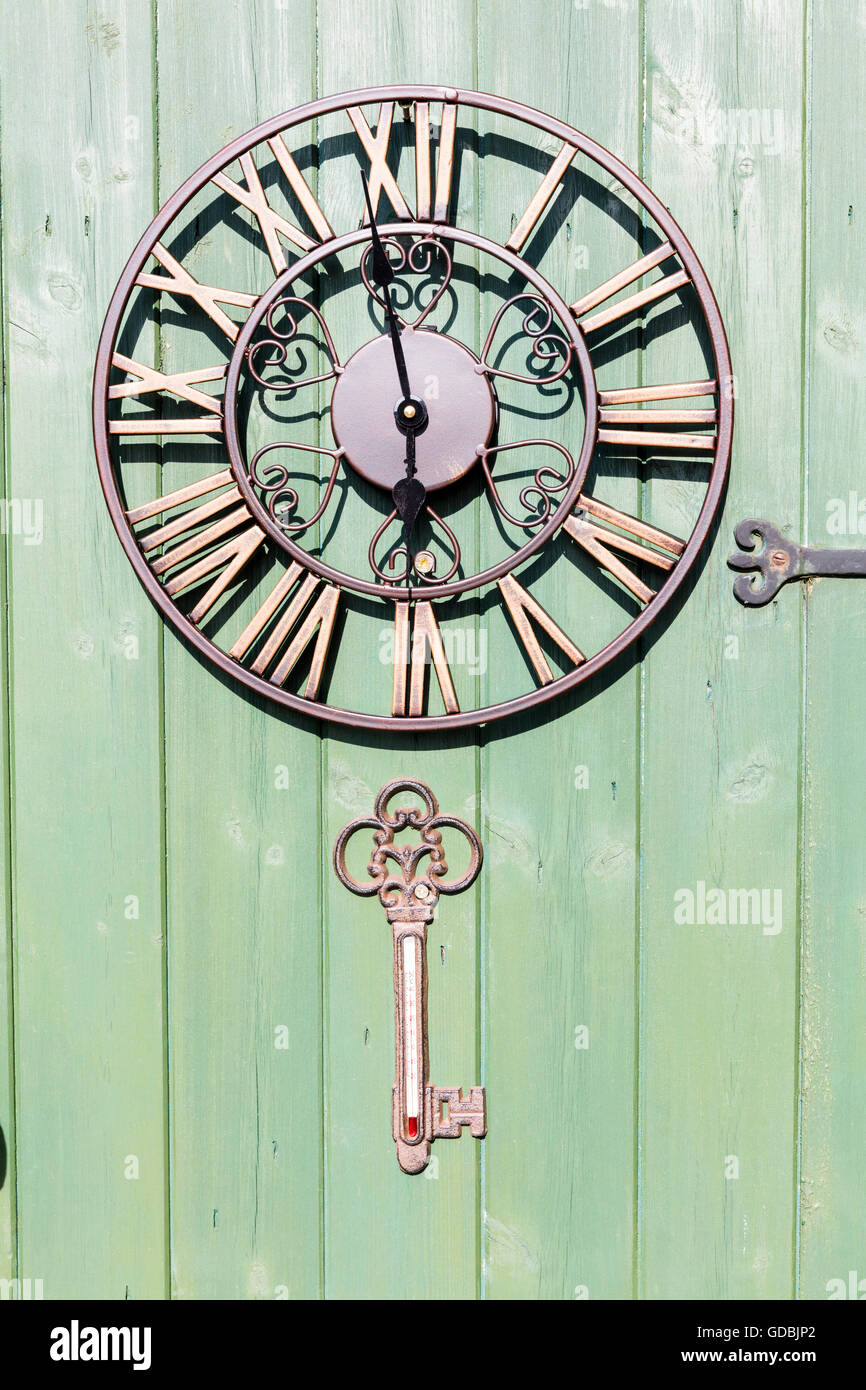 Clock & thermometer for time & temperature visual aids for times and