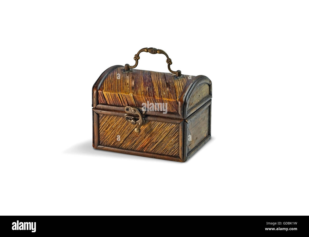 A mysterious old wooden treasure chest Stock Photo Alamy