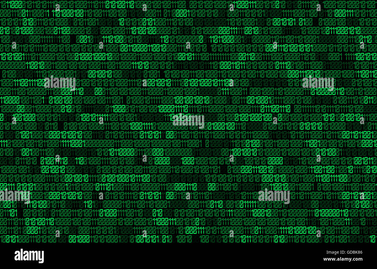 green binary code background