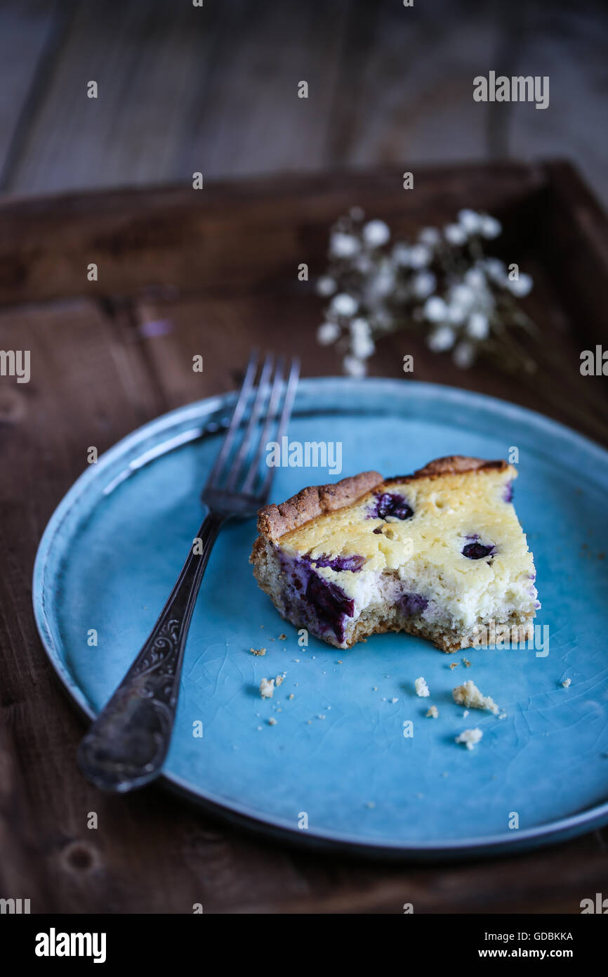 Blueberry lemon tart Stock Photo