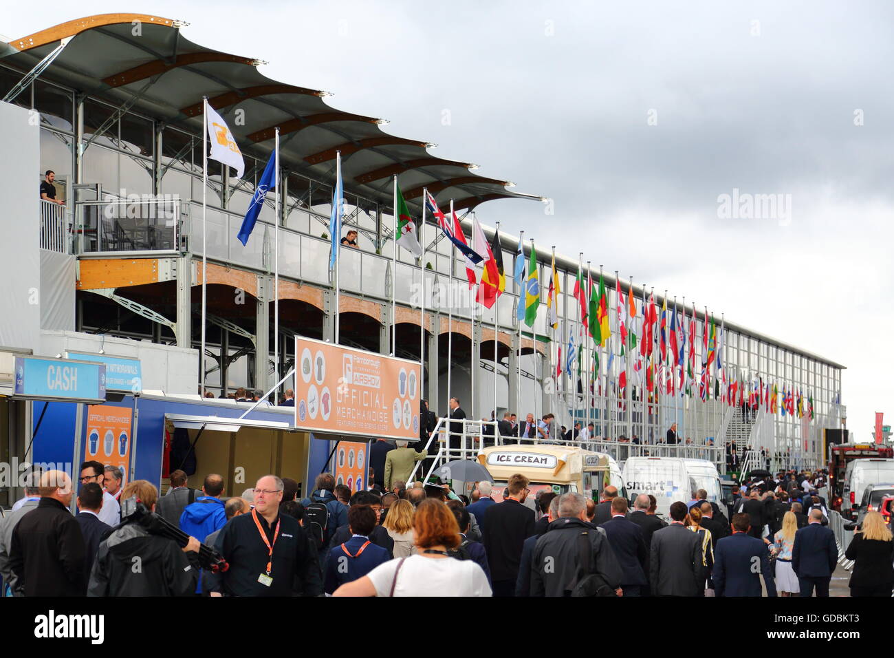 View of Hall 1 at the Farnborough International Airshow Stock Photo