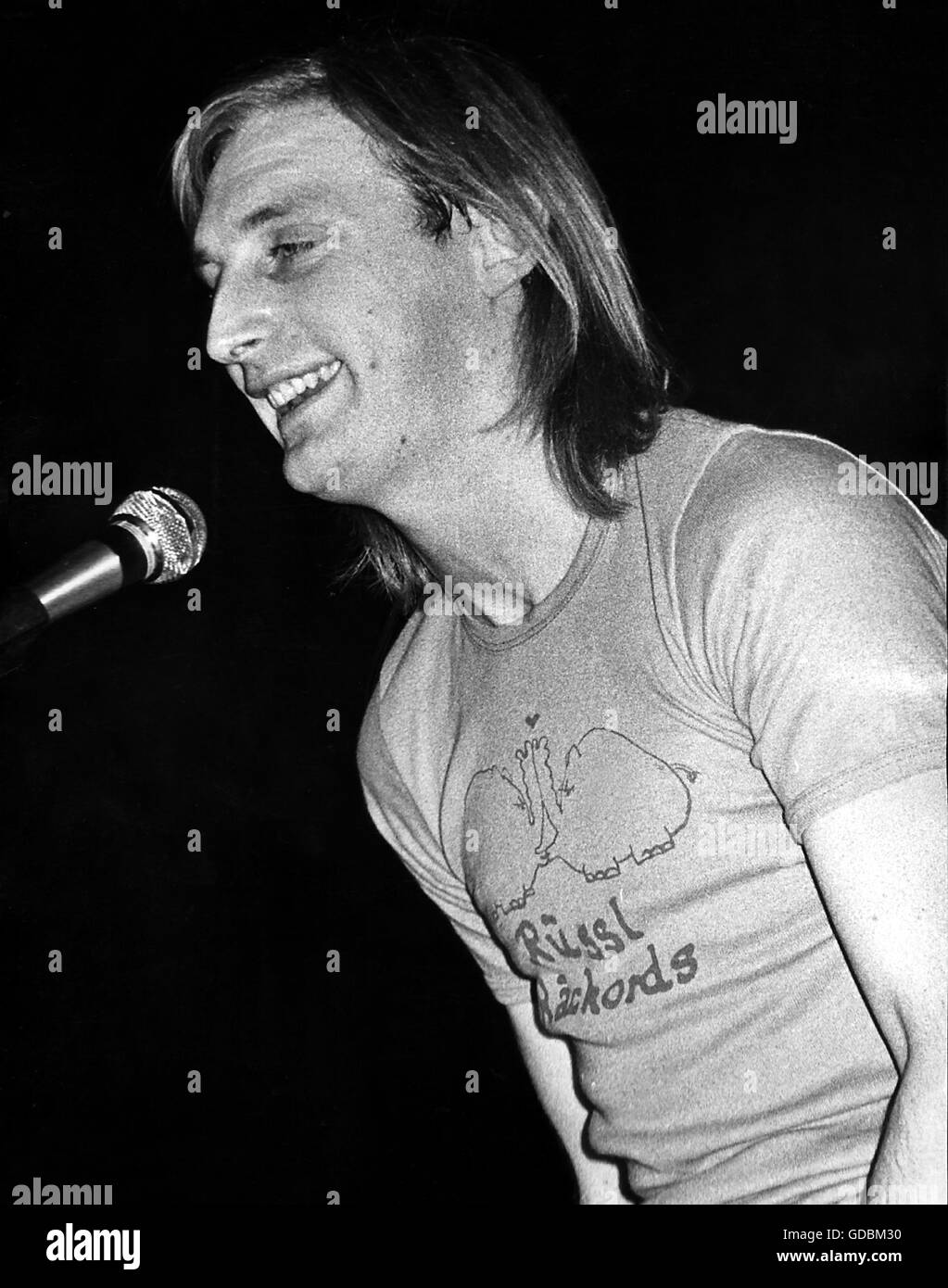 Waalkes Otto 22 7 1948 German Comedian At A Microphone Stock Photo Alamy