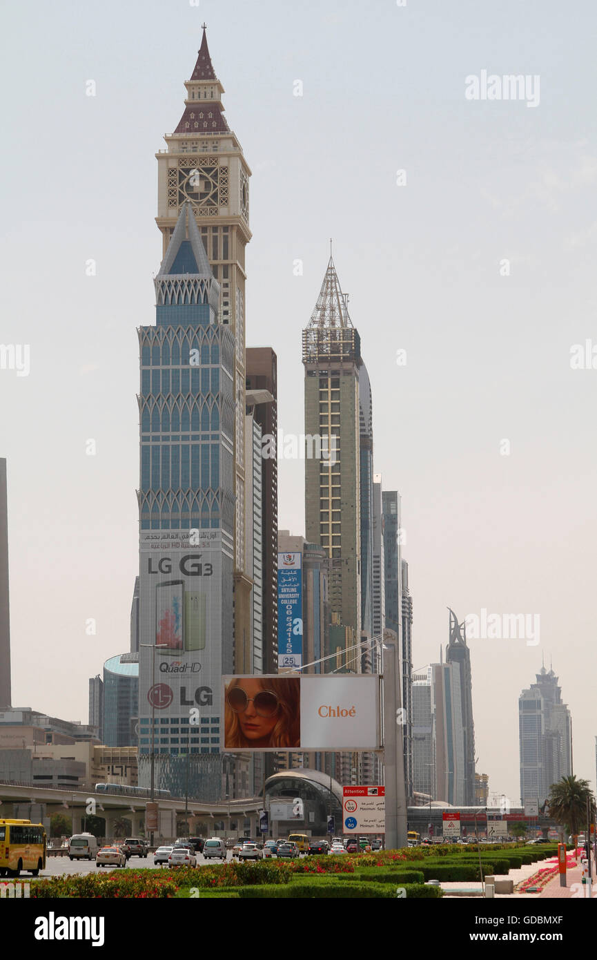 Sheikh Zayed Road, Dubai, United Arab Emirates Stock Photo Alamy