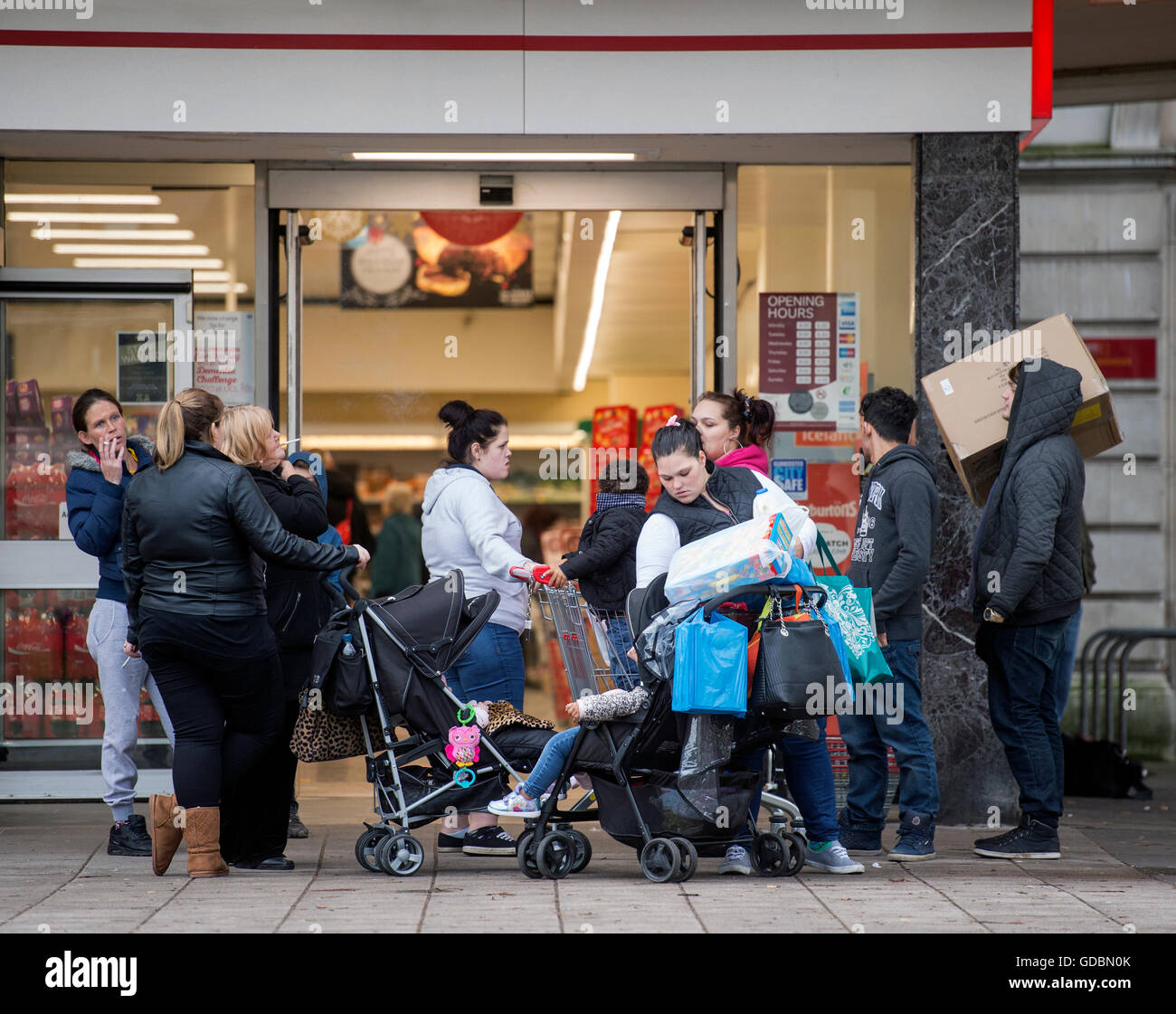 Shoppers on the day before ‘Black Friday” in Gloucester’s King’s Square UK Stock Photo