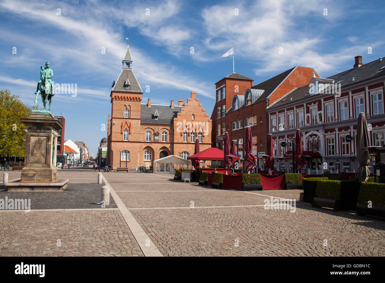 old town with market place in Esbjerg, Jutland, Denmark, Europe Stock Photo