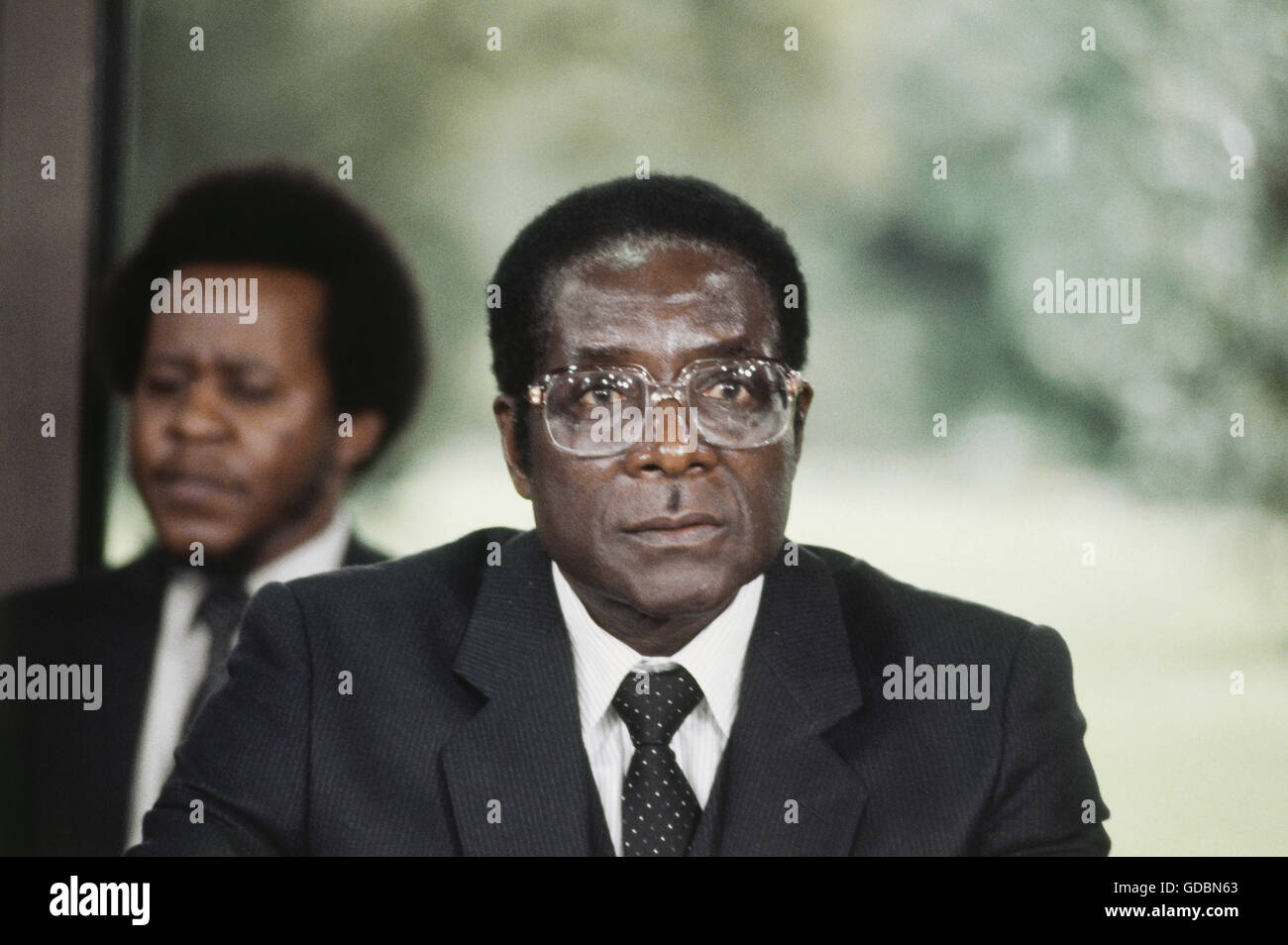 Mugabe, Robert Gabriel, * 21.2.1924, Zimbabwian politician, Prime Minister 18.4.1980 - 31.12.1987, portrait, 1980s, , Stock Photo