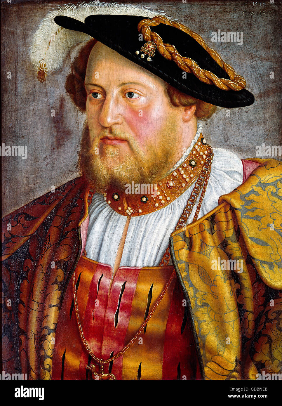 Otto Henry (Ottheinrich), 10.4.1502 - 12.2.1559, Elector Palatine 1556 - 1559, portrait, painting by Barthel Beham, 1535, oil on panel, 43 cm x 32 cm, Alte Pinakothek, Munich, Stock Photo