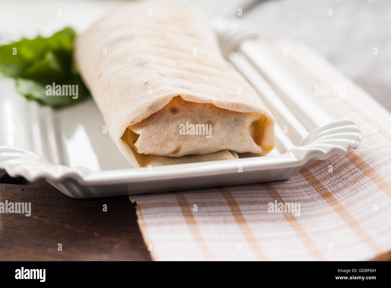 Meat and vegetables in a pita Stock Photo - Alamy