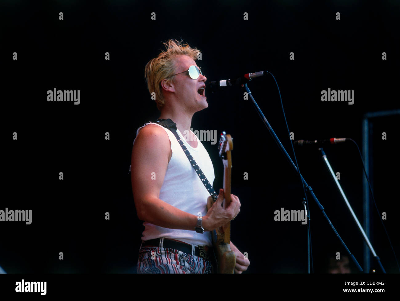 Die Toten Hosen, German music group, founded 1982, concert, Garching, Bavaria, 1987, guitarist Andreas von Holst, Stock Photo