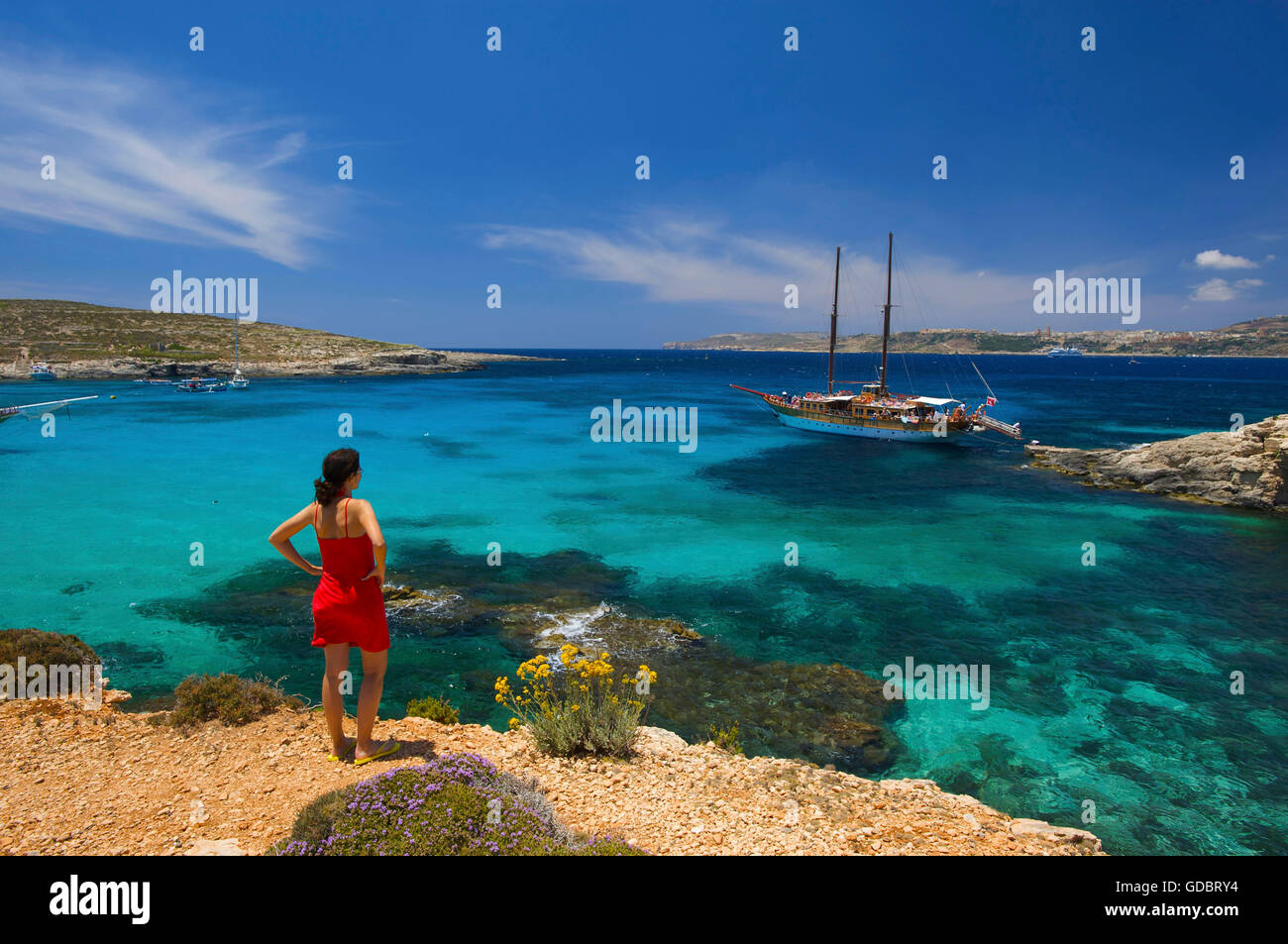 Blue Lagoon, Comino Island, Malta Stock Photo