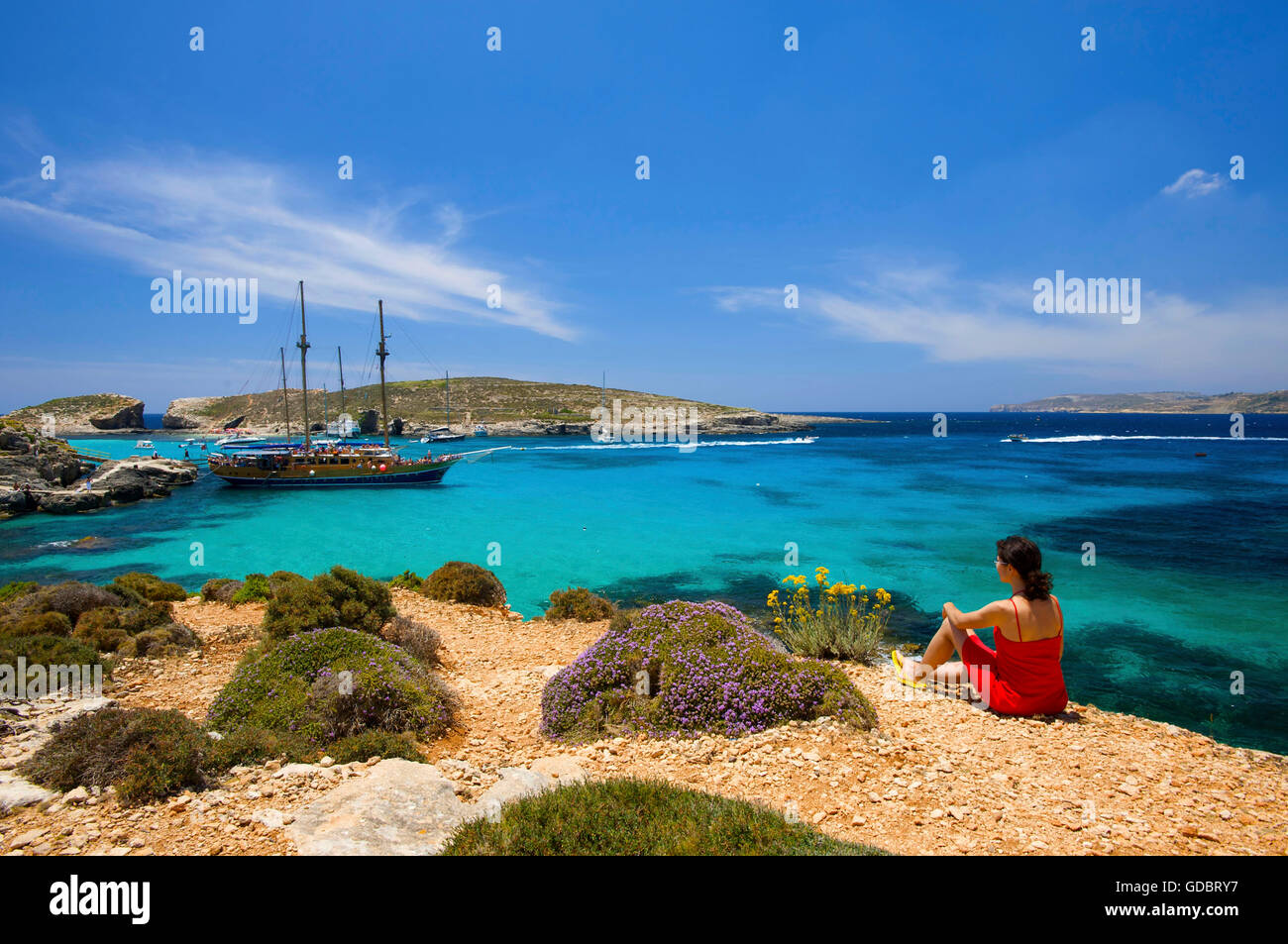 Blue Lagoon, Comino Island, Malta Stock Photo