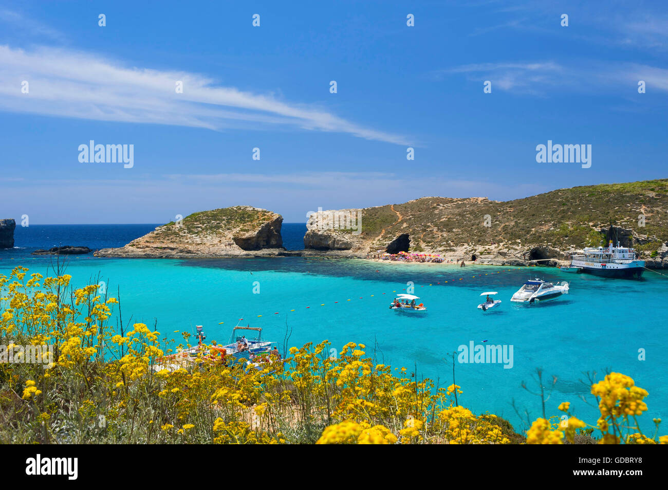 Blue Lagoon, Comino Island, Malta Stock Photo