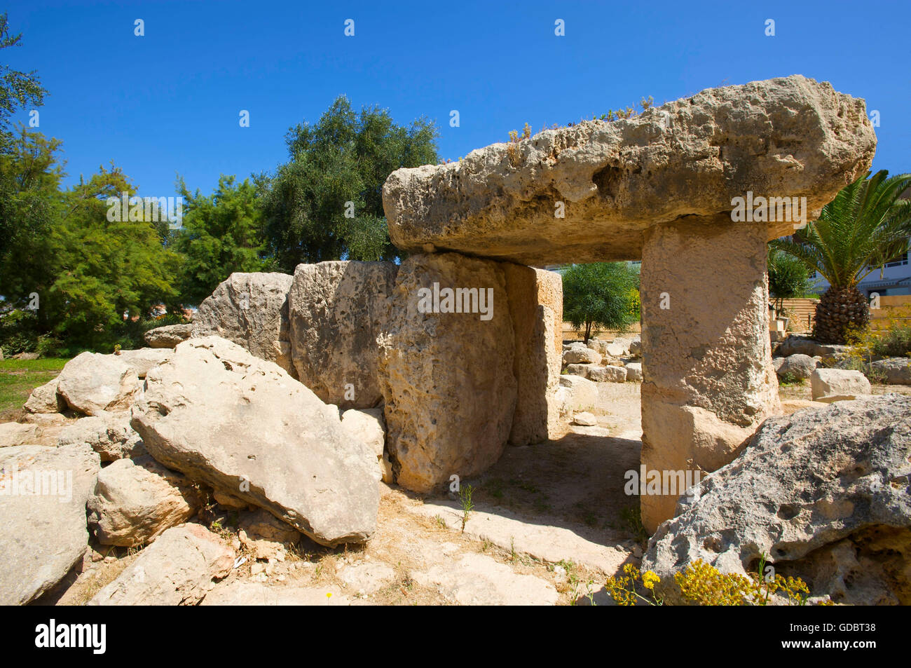 Megalithic tomb in St Pauls Bay, Malta Stock Photo