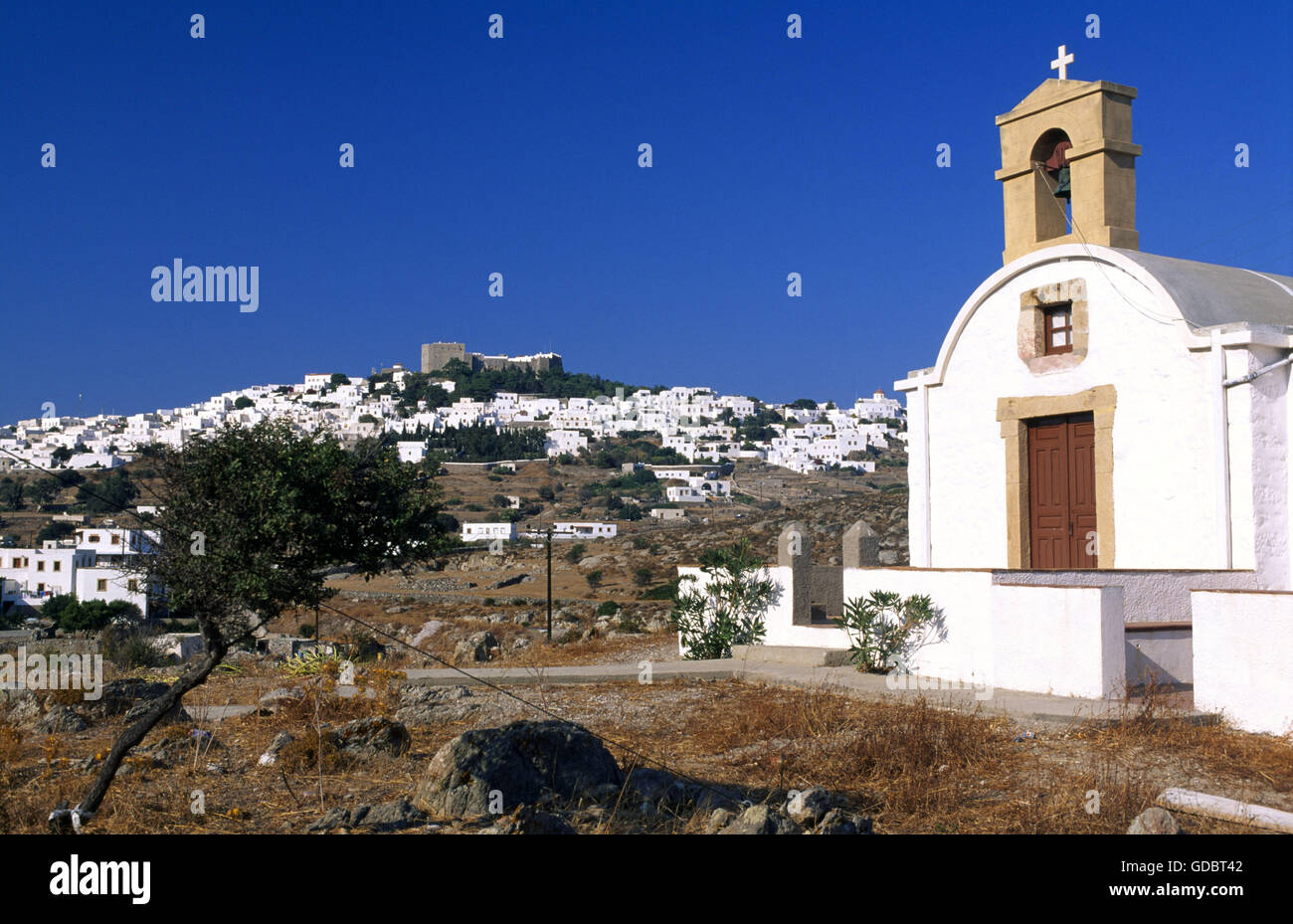 Chora, Patmos, Dodekanes, Griechenland Stock Photo