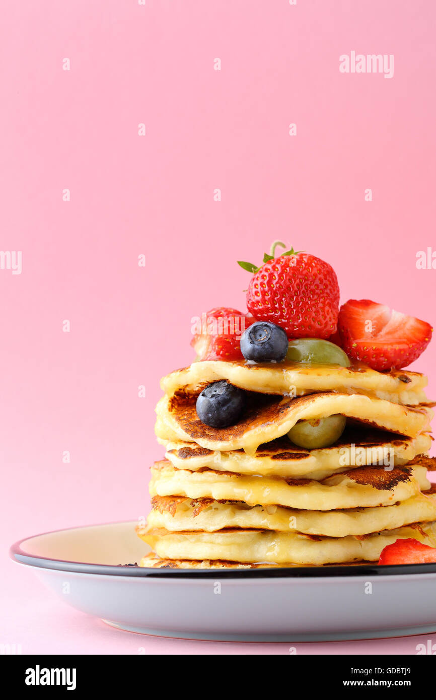 stack of hot pancakes, food close-up Stock Photo
