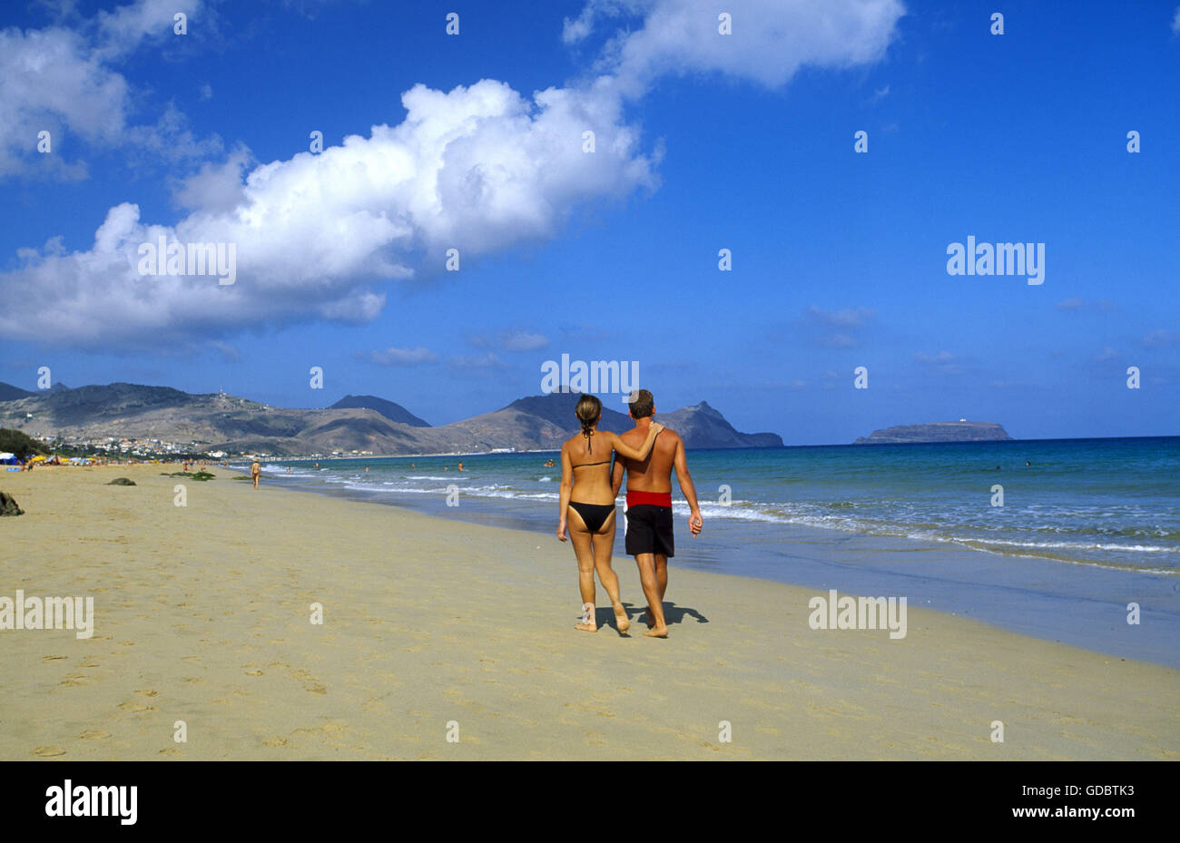 Beach Of Porto Santo Island Madeira Stock Photo Alamy