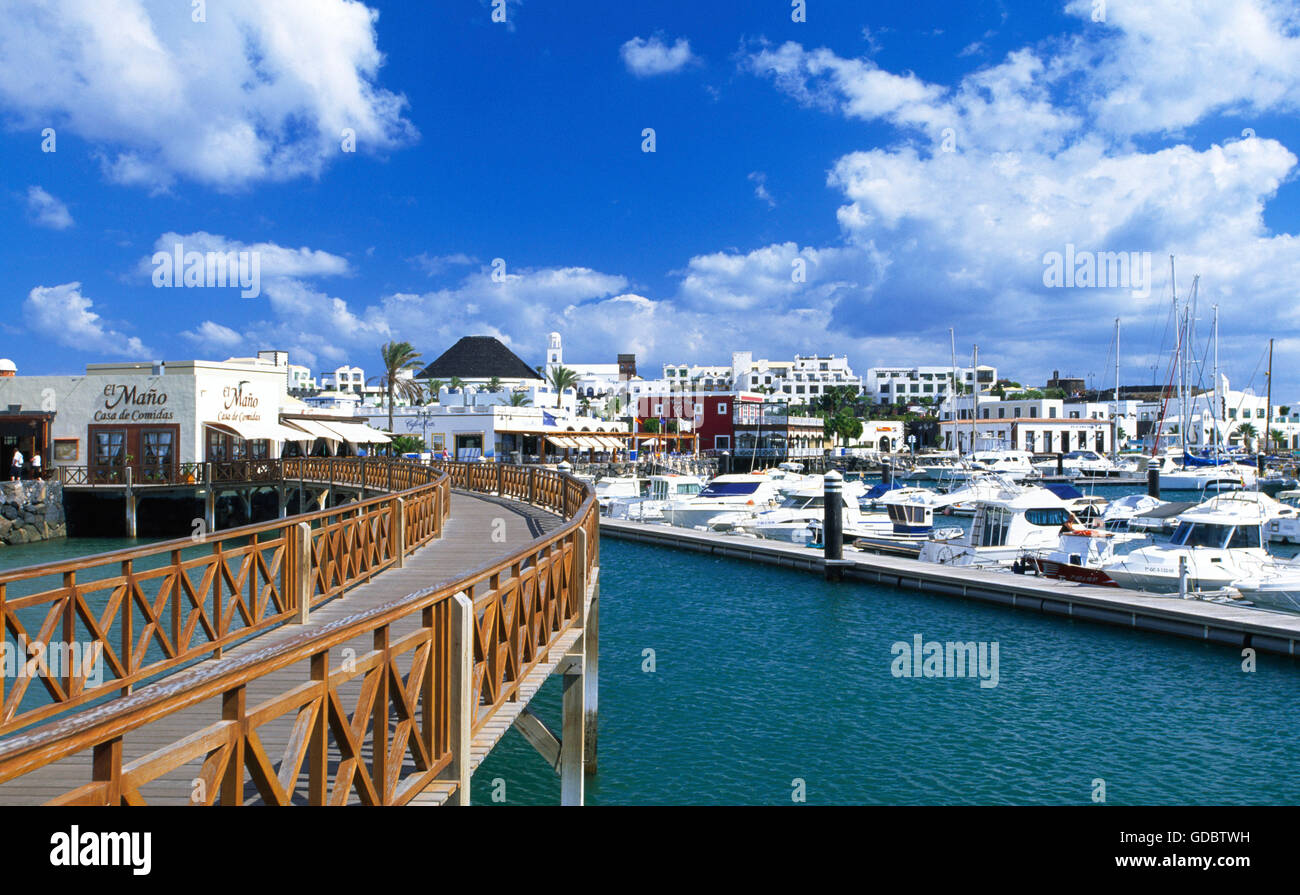 Marina of Playa Blanca, Lanzarote, Canary Islands, Spain Stock Photo