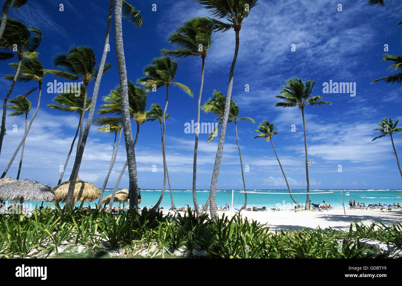Beach in Playa Bavaro, Punta Cana, Dominican Republic, Caribbean Stock Photo