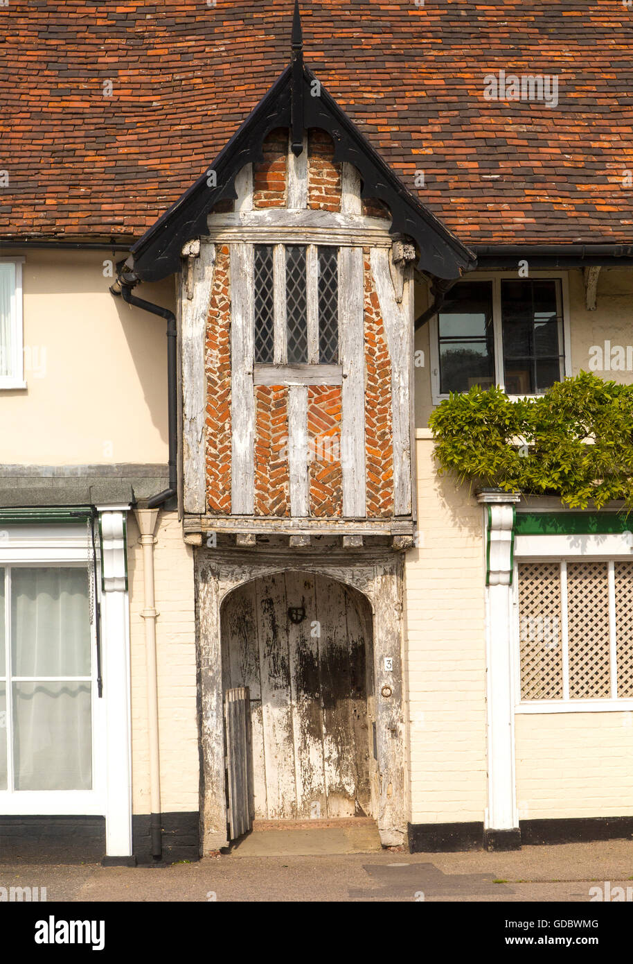 Historic Tudor buildings, Debenham, Suffolk, England, UK Stock Photo