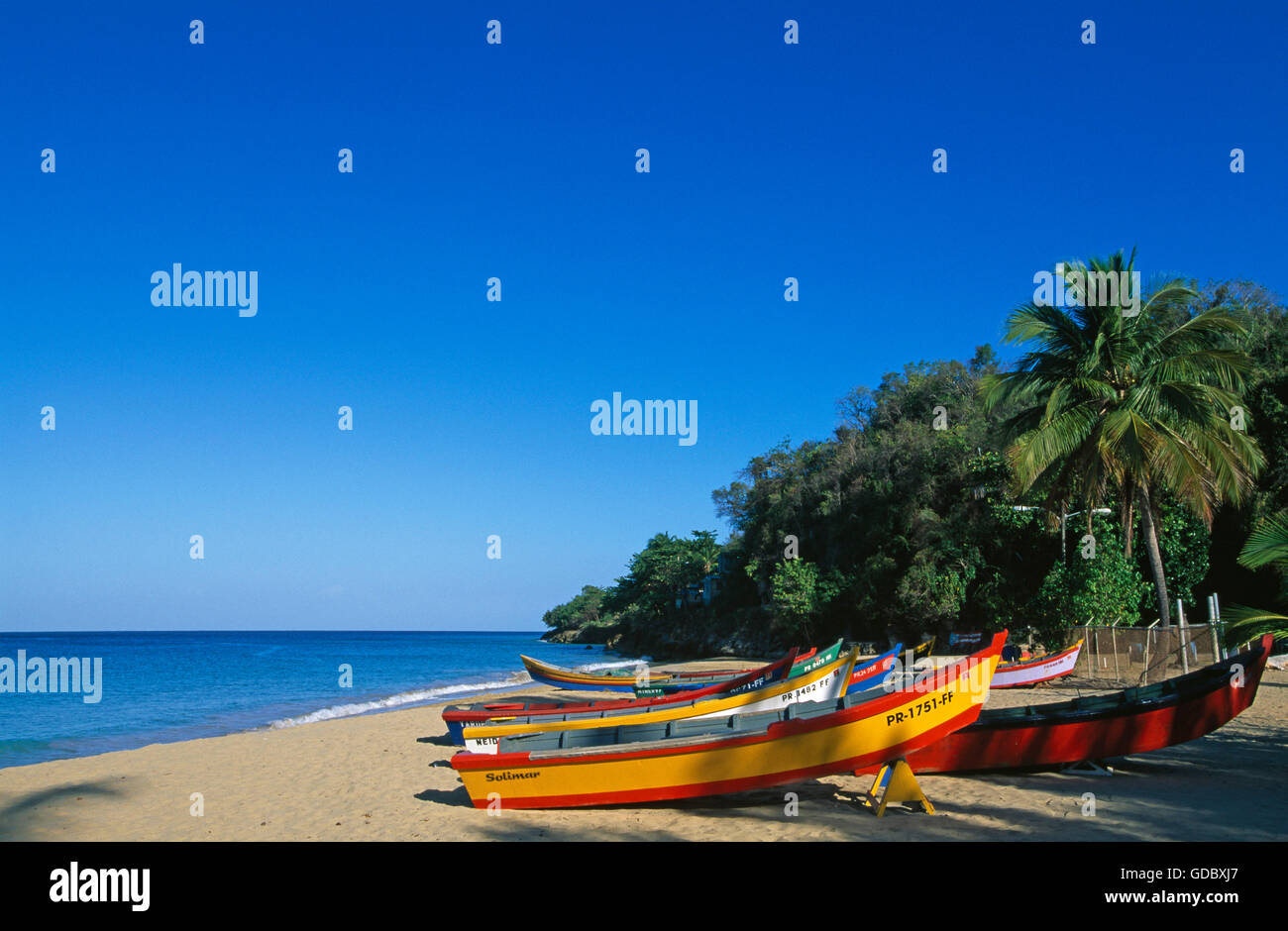 Fishing boats on Crash Boat Beach, Aguadilla, Puerto Rico, Caribbean