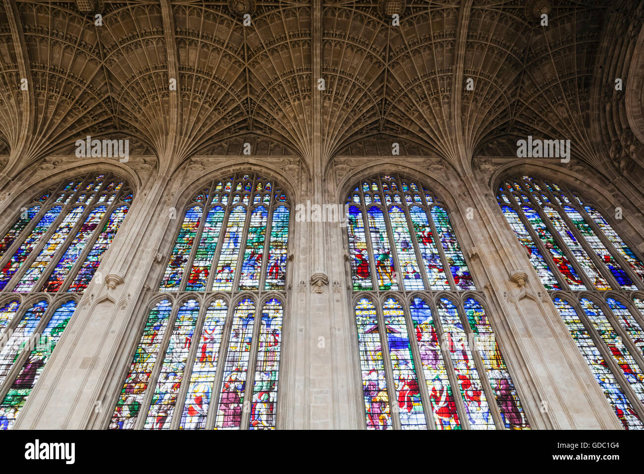 England,Cambridgeshire,Cambridge,King's College Chapel,Stained Glass