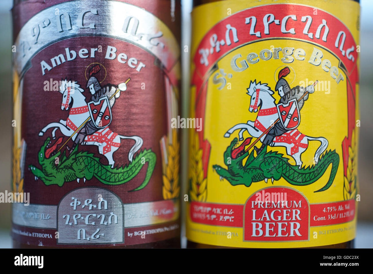 St Beer and Amber beer, Ethiopia Stock Photo Alamy