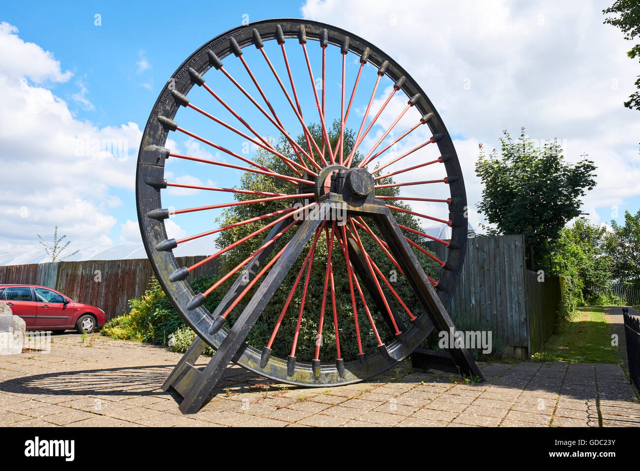 Winding Wheel From The Newdigate Colliery Miners Welfare Park Bedworth Warwickshire West Midlands UK Stock Photo