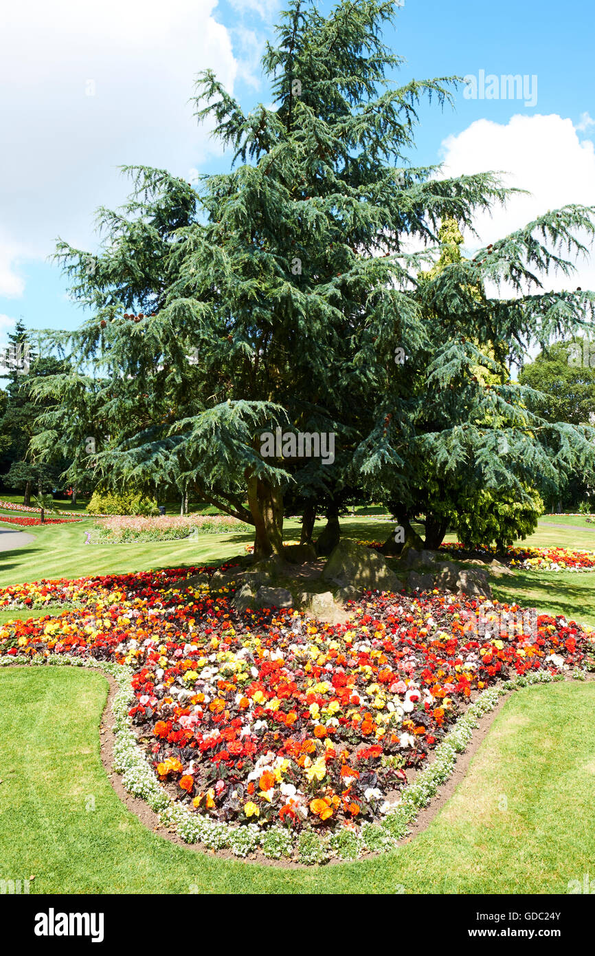 Flower Beds Within The Miners Welfare Park Bedworth Warwickshire West Midlands UK Stock Photo