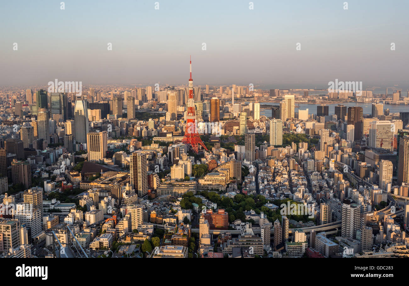 Japan,Tokyo City,Minato Ku  District,Tokyo Tower Stock Photo