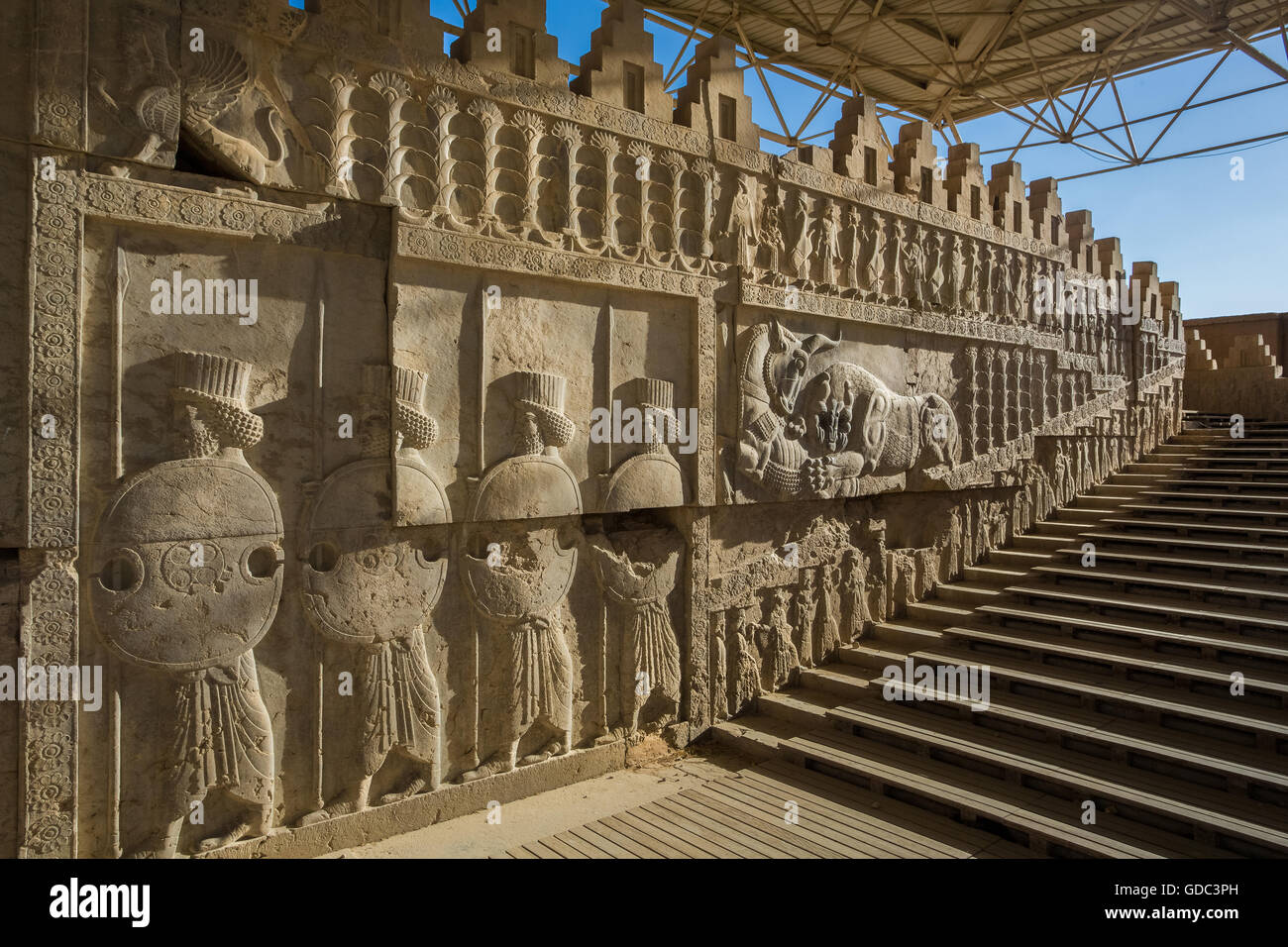 Iran,Persepolis City,Ruins of Persepolis,Relief at the Apadana ...